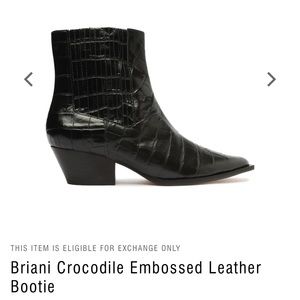 schutz Briani Crocodile Embossed Leather Bootie size 7